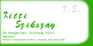 kitti szikszay business card